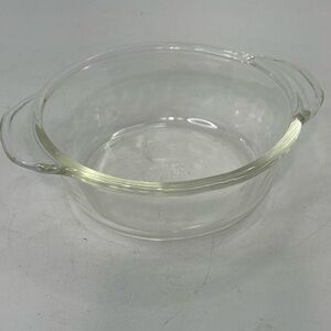 Fire King Clear Glass 1 Pt Bowl With Handles USA